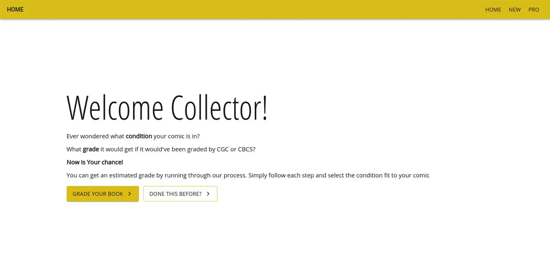 Sample of the Homepage
