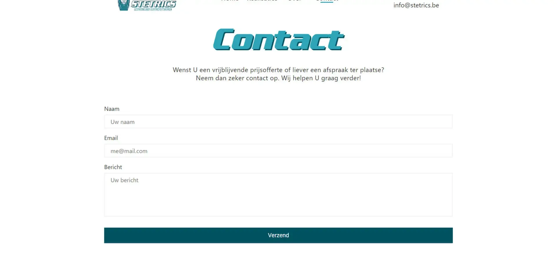 Sample of the Contact Section